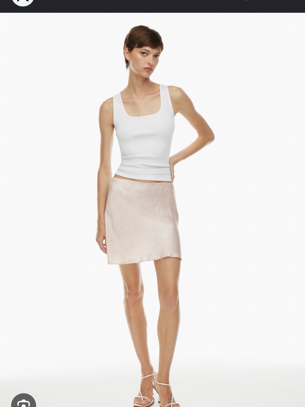 Babaton Satin Mini Skirt in Blush